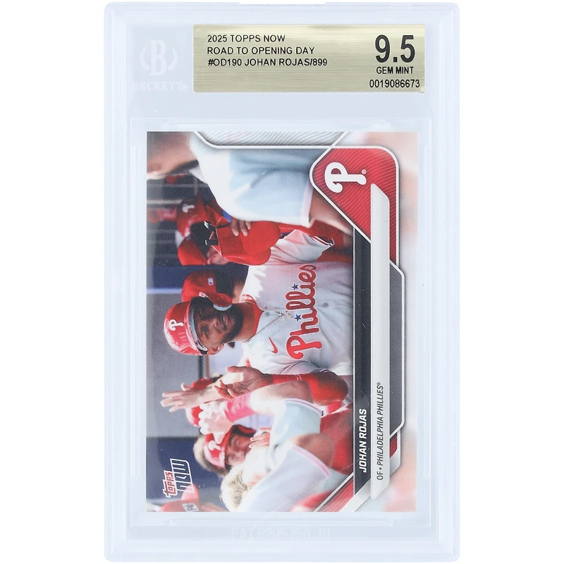 Johan Rojas Philadelphia Phillies 2025 Topps Now Road to Opening Day #OD-190 BGS Authenticated 9.5 Card