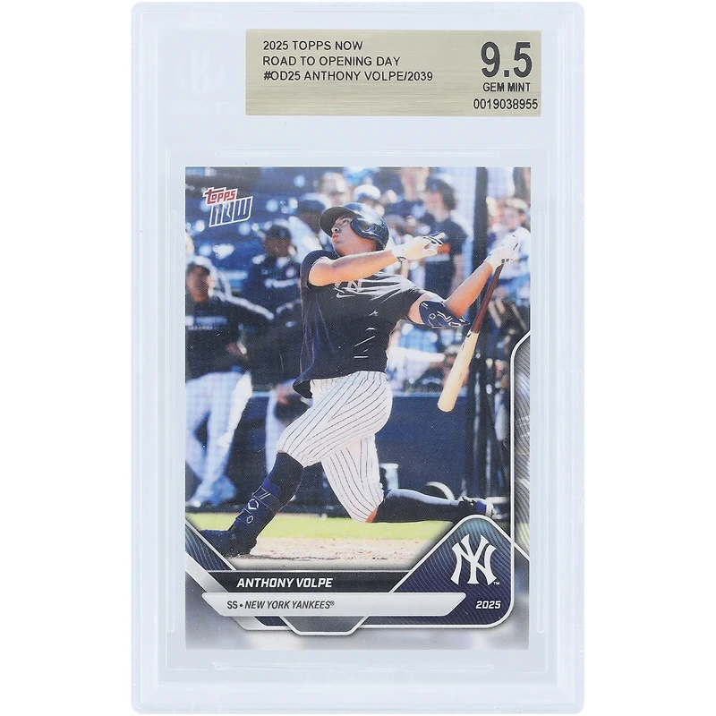 Anthony Volpe New York Yankees 2025 Topps Now Road to Opening Day #OD-25 BGS Authenticated 9.5 Card