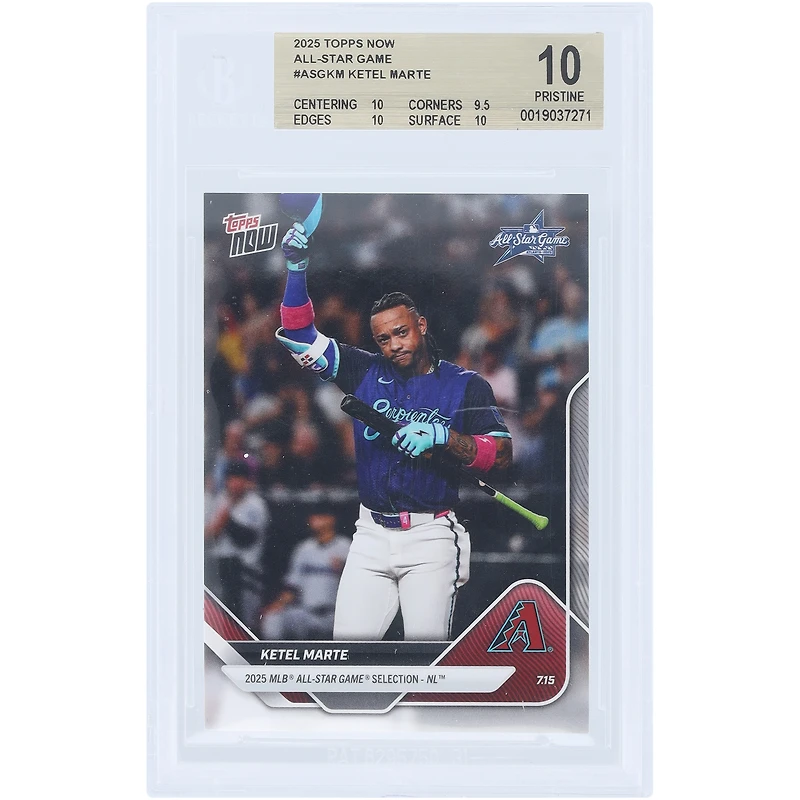 Ketel Marte Arizona Diamondbacks 2025 Topps Now 2025 MLB All-Star Game Selection - NL #ASG-KM BGS Authenticated 10 Card - 10,9.5,10,10 Subgrades