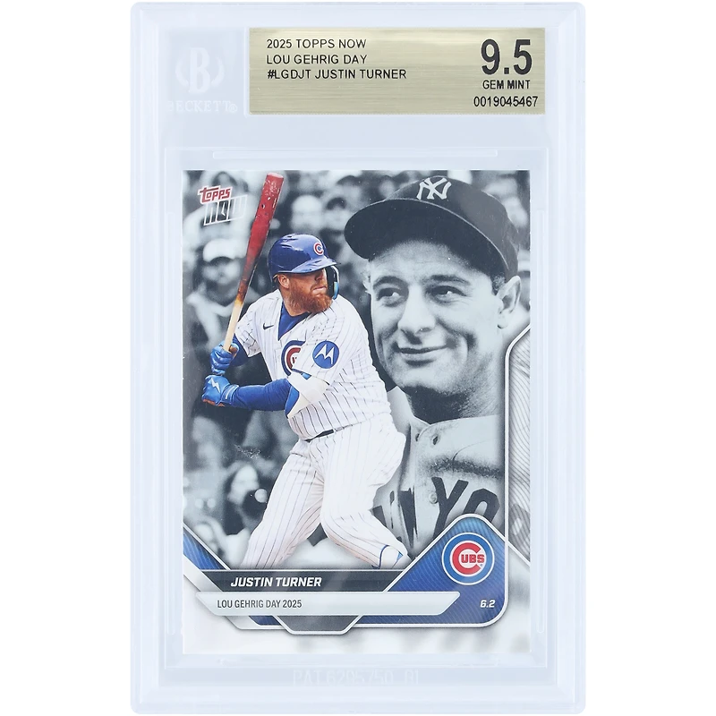 Justin Turner Chicago Cubs 2025 Topps Now Lou Gehrig Day #LGD-JT BGS Authenticated 9.5 Card