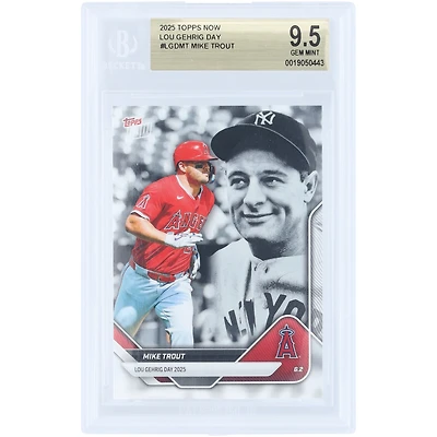 Mike Trout Los Angeles Angels 2025 Topps Now Lou Gehrig Day #LGD-MT BGS Authenticated 9.5 Card