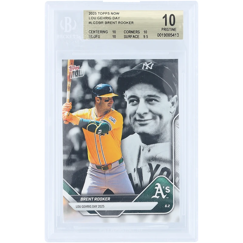 Brent Rooker Athletics 2025 Topps Now Lou Gehrig Day #LGD-BR BGS Authenticated 10 Card - 10,10,10,9.5 Subgrades