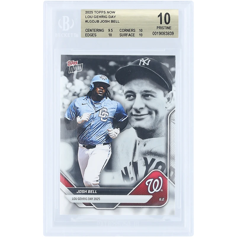 Josh Bell Washington Nationals 2025 Topps Now Lou Gehrig Day #LGD-JB BGS Authenticated 10 Card - 9.5,10,10,10 Subgrades