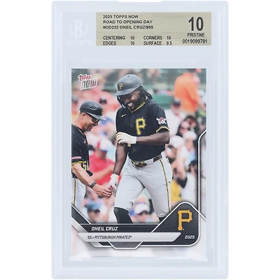 Oneil Cruz Pittsburgh Pirates 2025 Topps Now Road to Opening Day #OD-232 BGS Authenticated 10 Card - 10,10,10,9.5 Subgrades
