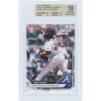 Grant Holmes Atlanta Braves 2025 Topps Now Racks up Career-High 15Ks in Dominant Start #ODB9 BGS Authenticated 10 Rookie Card - 10,10,10,9.5 Subgrades