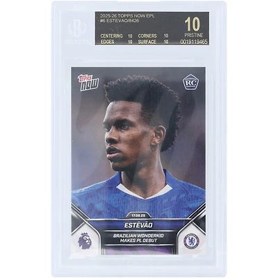 Estêvão Chelsea 2025-26 Topps Now Brazilian Wonderkid Makes PL Debut Black label #6 BGS Authenticated 10 Rookie Card - 10,10,10,10 Subgrades