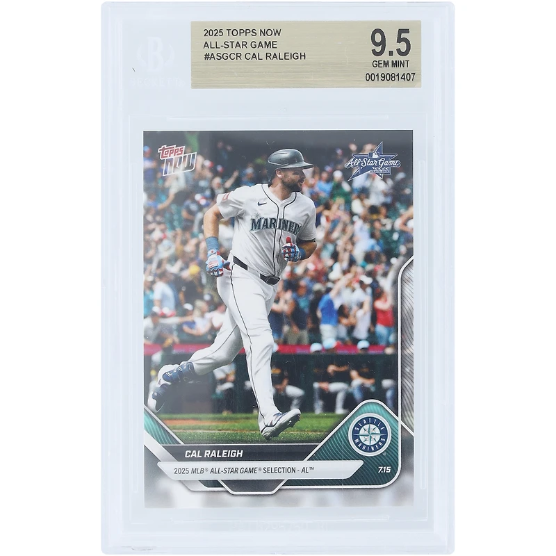 Cal Raleigh Seattle Mariners 2025 Topps Now 2025 MLB All-Star Game Selection - AL #ASG-CR BGS Authenticated 9.5 Card