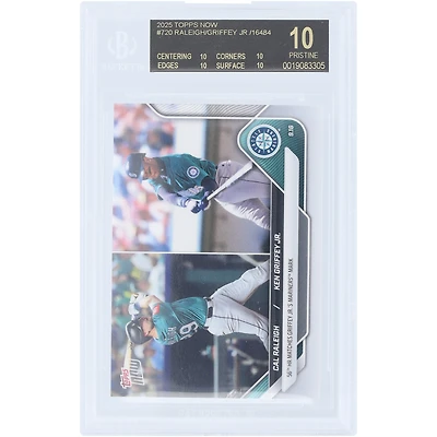 Cal Raleigh & Ken Griffey Jr. Seattle Mariners 2025 Topps Now 56th HR Matches Griffey Jr. Mariners Mark Black Label #720 BGS Authenticated 10 Card - 10,10,10,10 Subgrades