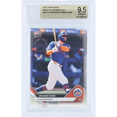 Brandon Nimmo New York Mets 2025 Topps Now Road to Opening Day #OD-174 BGS Authenticated 9.5 Card