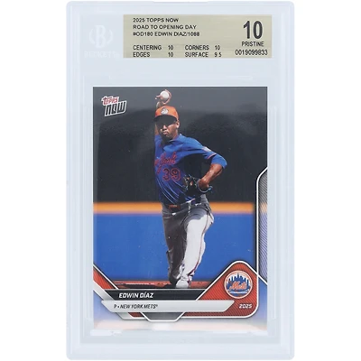 Edwin Díaz New York Mets 2025 Topps Now Road to Opening Day #OD-180 BGS Authenticated 10 Card - 10,10,10,9.5 Subgrades