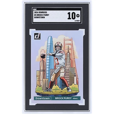 Brock Purdy San Francisco 49ers 2024 Panini Donruss Downtown Case Hit #4 SGC Authenticated 10 Card