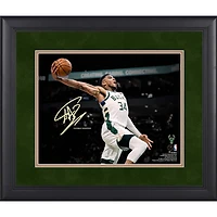 Giannis Antetokounmpo Milwaukee Bucks Facsimile Signature Framed 11" x 14" Spotlight Photograph