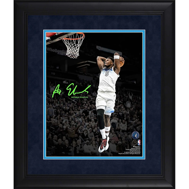 Anthony Edwards Minnesota Timberwolves Facsimile Signature Framed 11" x 14" Spotlight Photograph