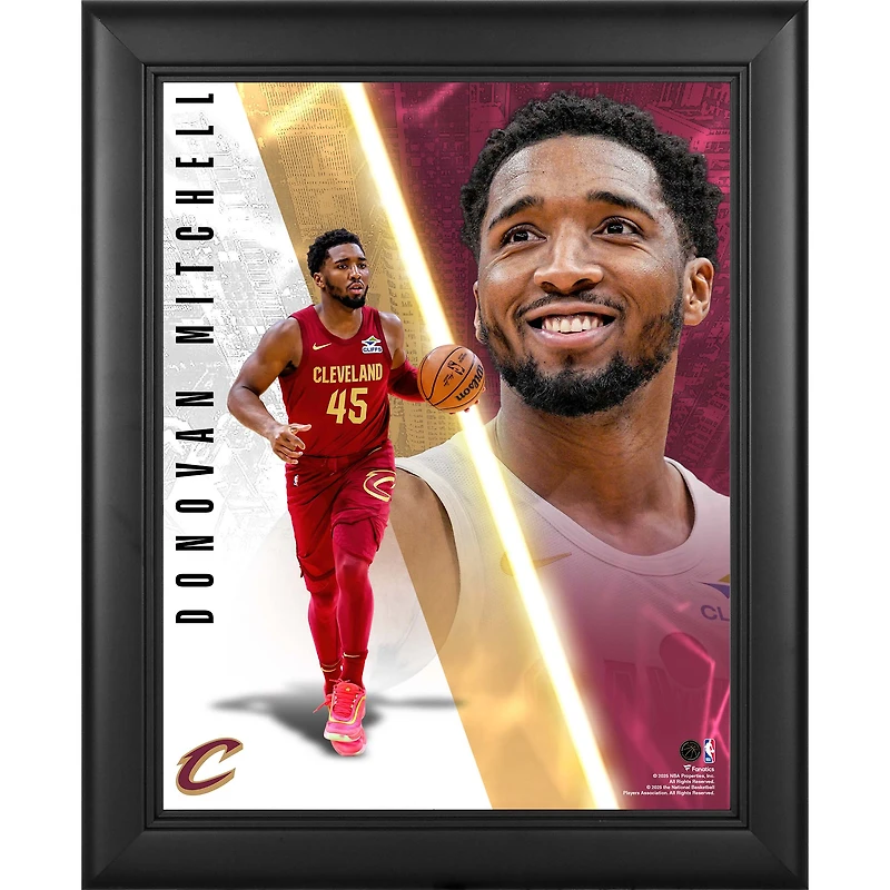 Donovan Mitchell Cleveland Cavaliers Framed 13" x 16" Radiance Collage