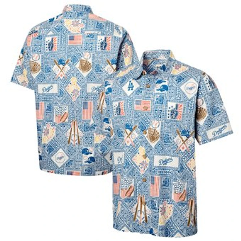 Men's Reyn Spooner Blue Los Angeles Dodgers Americana Button-Up Shirt