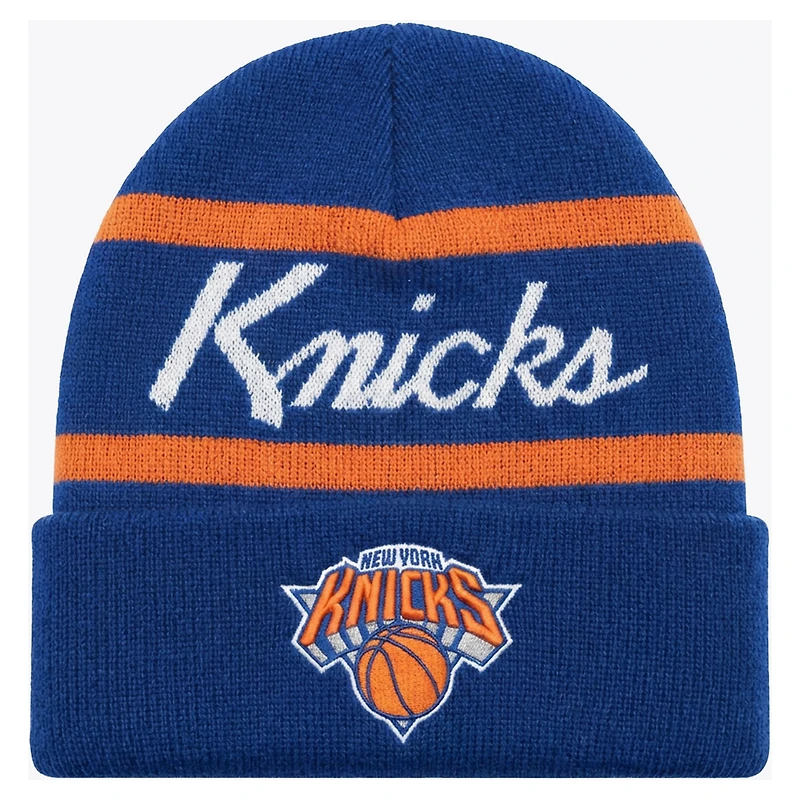Men's Mitchell & Ness Blue New York Knicks Head Coach Cuffed Knit Hat