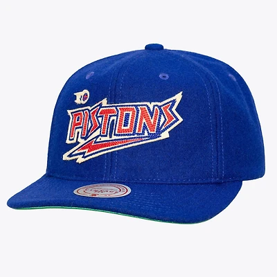 Men's Mitchell & Ness Royal Detroit Pistons Hardwood Classics Retro Roots Vintage Adjustable Hat
