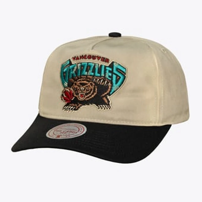 Men's Mitchell & Ness Cream Vancouver Grizzlies Hardwood Classics Retro Roots Snapback Hat