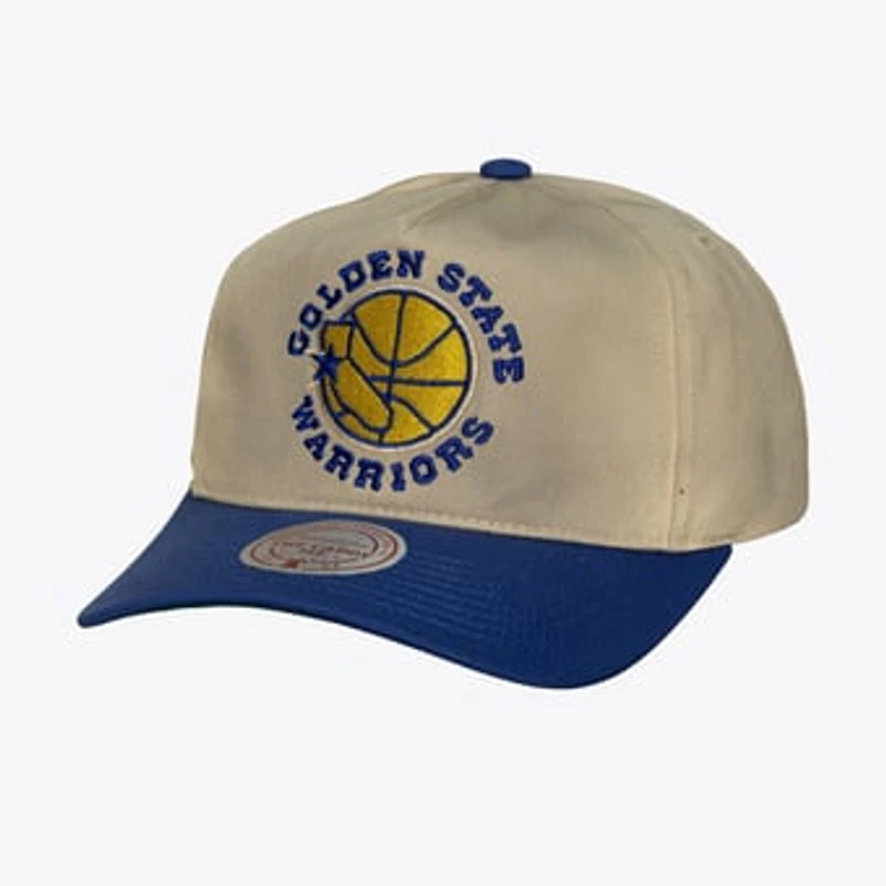 Men's Mitchell & Ness Cream Golden State Warriors Hardwood Classics Retro Roots Snapback Hat