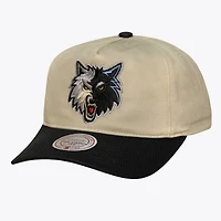 Men's Mitchell & Ness Cream Minnesota Timberwolves Hardwood Classics Retro Roots Snapback Hat