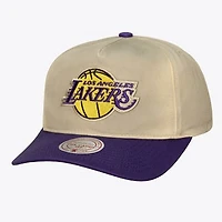 Men's Mitchell & Ness Cream Los Angeles Lakers Hardwood Classics Retro Roots Snapback Hat