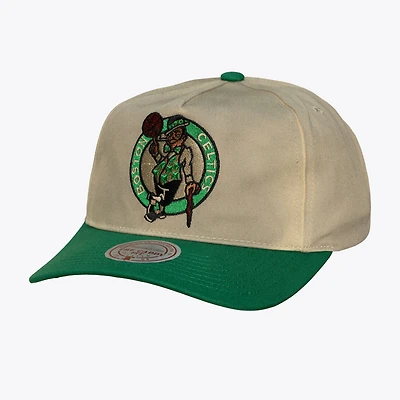 Men's Mitchell & Ness Cream Boston Celtics Hardwood Classics Retro Roots Snapback Hat