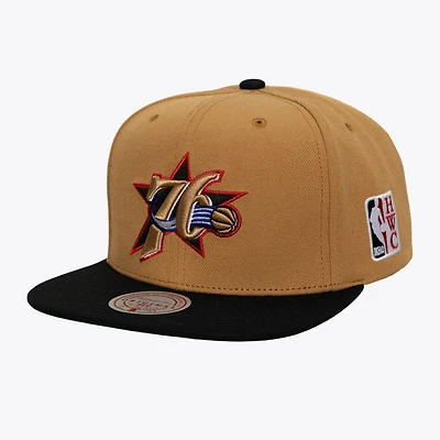 Men's Mitchell & Ness Gold Philadelphia 76ers Hardwood Classics Legendary Home Snapback Hat
