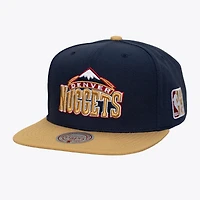 Men's Mitchell & Ness  Navy Denver Nuggets Hardwood Classics Legendary Home Snapback Hat