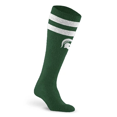Unisex PRO Compression Michigan State Spartans Cozy Feather Varsity Stripe Over-the-Calf Light Graduated Compression Socks