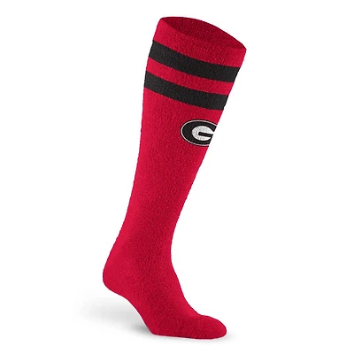 Unisex PRO Compression Georgia Bulldogs Cozy Feather Varsity Stripe Over-the-Calf Light Graduated Compression Socks