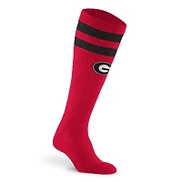 Unisex PRO Compression Georgia Bulldogs Cozy Feather Varsity Stripe Over-the-Calf Light Graduated Compression Socks