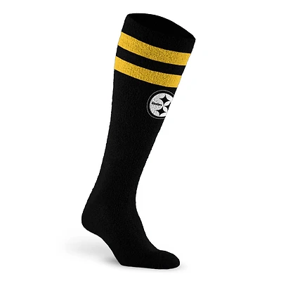 Unisex PRO Compression Pittsburgh Steelers Cozy Feather Varsity Stripe Over-the-Calf Light Graduated Compression Socks