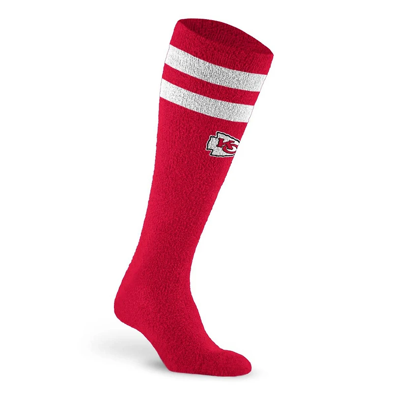 Unisex PRO Compression Kansas City Chiefs Cozy Feather Varsity Stripe Over-the-Calf Light Graduated Compression Socks