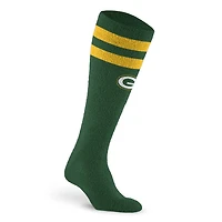 Unisex PRO Compression Green Bay Packers Cozy Feather Varsity Stripe Over-the-Calf Light Graduated Compression Socks