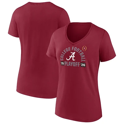 Women's Crimson Alabama Crimson Tide 2025-26 College Football Playoff Touchdown Glory V-Neck T-Shirt