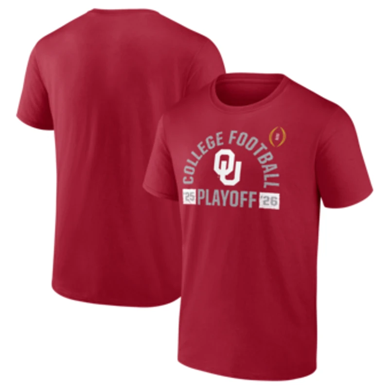 Men's Crimson Oklahoma Sooners 2025-26 College Football Playoff Touchdown Glory T-Shirt