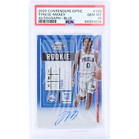 Tyrese Maxey Philadelphia 76ers Autographed 2020-21 Panini Contenders Optic Blue Prizm Rookie Ticket #120 #43/99 PSA Authenticated 10 Rookie Card