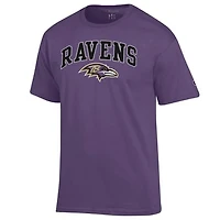 Men's Champion Purple Baltimore Ravens Arch Over Logo T-Shirt