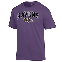 Men's Champion Purple Baltimore Ravens Arch Over Logo T-Shirt