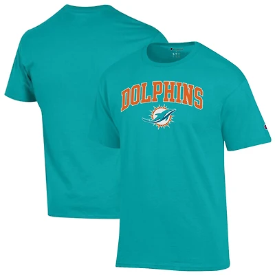 Men's Champion Aqua Miami Dolphins Arch Over Logo T-Shirt