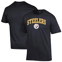 Men's Champion Black Pittsburgh Steelers Arch Over Logo T-Shirt