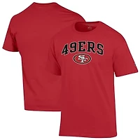 Men's Champion Scarlet San Francisco 49ers Arch Over Logo T-Shirt