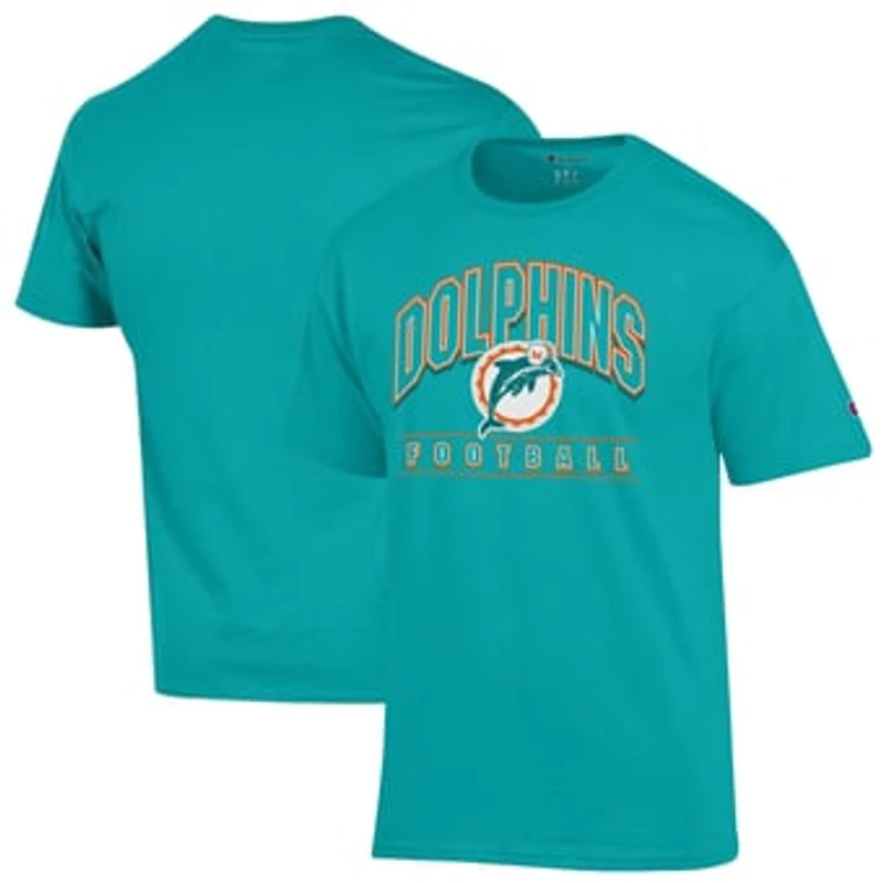 Men's Champion Aqua Miami Dolphins Jersey T-Shirt