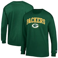 Men's Champion Green Green Bay Packers Arch Over Logo Long Sleeve T-Shirt