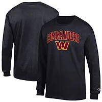 Men's Champion Black Washington Commanders Arch Over Logo Long Sleeve T-Shirt