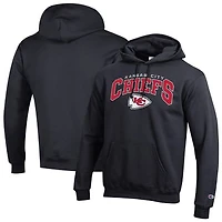 Men's Champion Black Kansas City Chiefs Powerblend Arch over Logo Hoodie