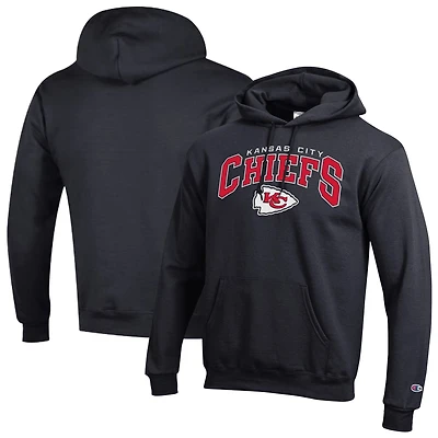 Men's Champion Black Kansas City Chiefs Powerblend Arch over Logo Hoodie
