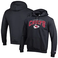 Men's Champion Black Kansas City Chiefs Powerblend Arch over Logo Hoodie