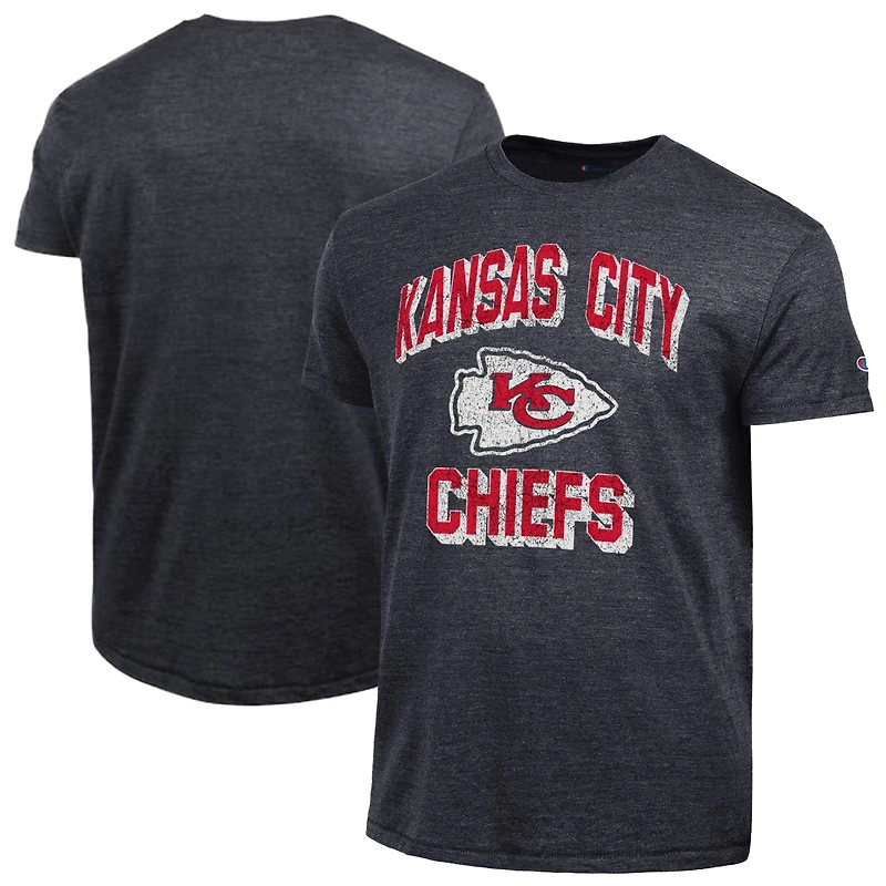 Men's Champion Black Kansas City Chiefs Ultimate Tri-Blend T-Shirt