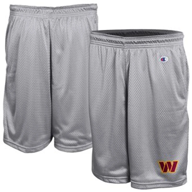 Men's Champion Gray Washington Commanders Classic Mesh Shorts